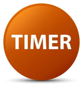 Timer brown round button Foto stock