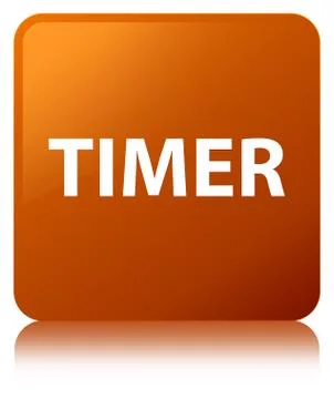 Timer brown square button Stock Illustration