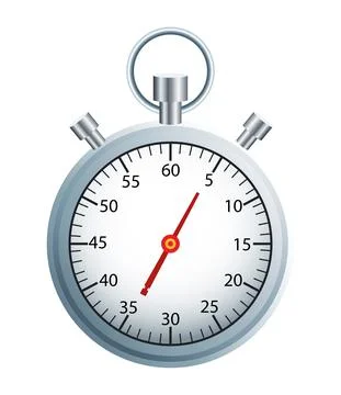 Timer chronometer silver isolated icon Illustrazione stock