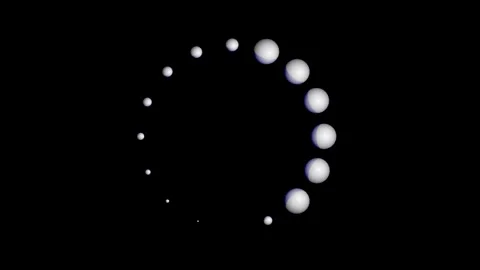 Timer in a circle with dots. Simple black and white preloader with dots circl Stock Footage 248222982