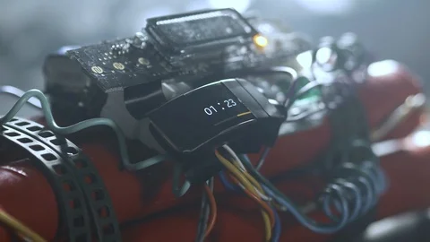 Timer Clock of a Bomb Ready To Explode At the End Of The Countdown Stock Footage 90715522