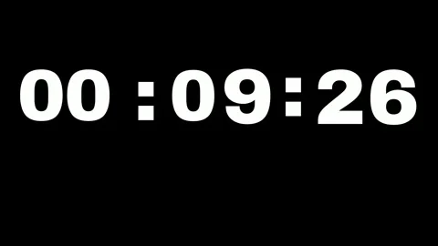 Timer Clock Countdown Animation on Black Background Stock Footage 314476937