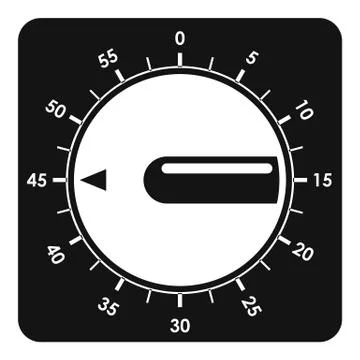 Timer clock icon, simple style Stock Illustration