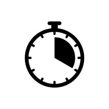 Timer clock icon ui simple style flat illustration Stock Illustration
