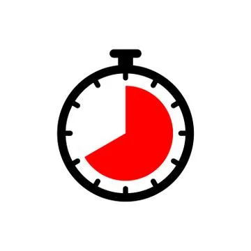 Timer clock icon ui simple style flat illustration Stock Illustration