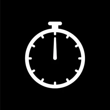 Timer clock icon ui simple style flat illustration Stock Illustration