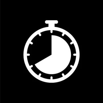 Timer clock icon ui simple style flat illustration Stock Illustration
