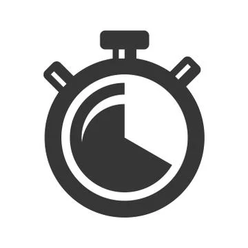 Timer Clock Icon on White Background. Vector Stock Illustration