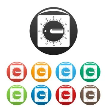Timer clock icons set color Stockillustratie