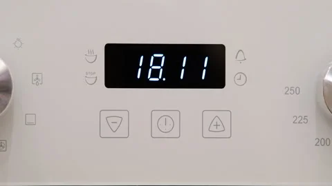 Timer clock on the kitchen oven. Cooking time, timelapse Stock Footage 242261048