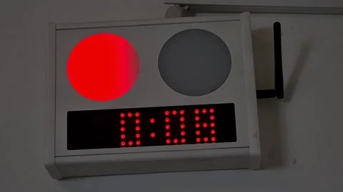 Timer Clock With Red Stop Light Switching to Green After Countdown to Zero Stock Footage 252281049