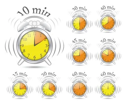 Timer clock set Stock Illustration