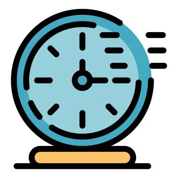 Timer clock stopwatch icon color outline vector Stock Illustration