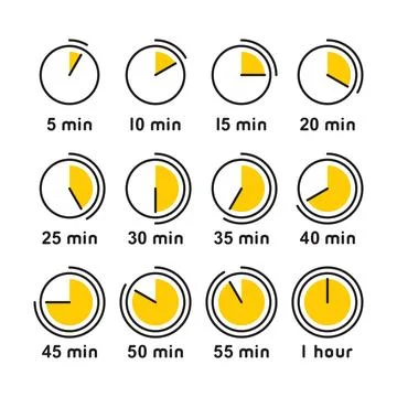 Timer, Clock, Stopwatch Icons Set on White Background. Vector Stockillustratie