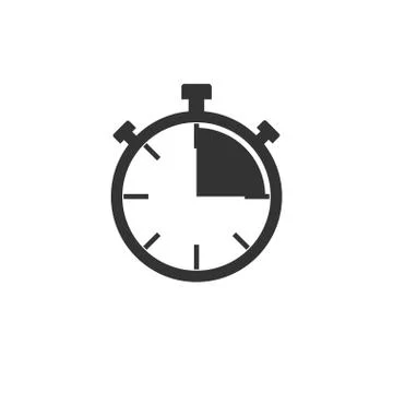 Timer, clock, time, icon. Vector illustration, flat design. Stock Illustration