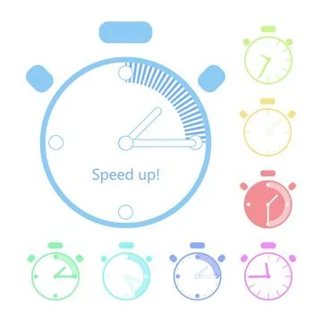Timer clock Timer clock different colors icon set. Illustration made in ve... Foto stock