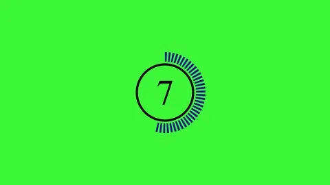 Timer countdown 15 seconds colorful icon animated on a green background. Stock Footage 258341634