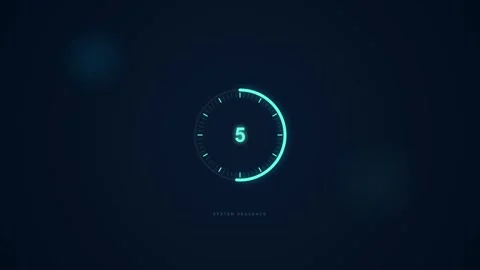 Timer countdown animation with a glowing digital clock face Stock Footage 346430937
