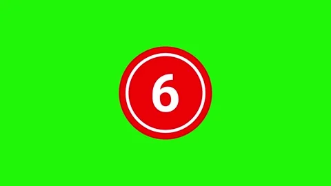Timer countdown animation numbers animated time 10 to 1 seconds green screen Video stock 330114096
