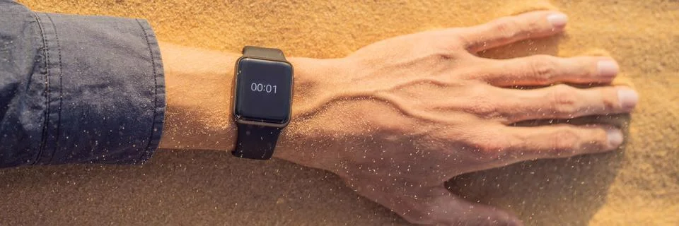 A timer with a countdown to climate change. Desert timer. Global warming concept 写真素材