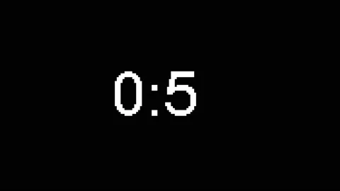 Timer, countdown, time, clock, on a black background, standard, pixel, game Stock Footage 153787805