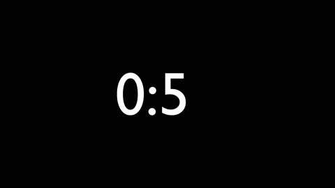 Timer, countdown, time, clock, on a black background, standard, rounded Stock Footage 153787807