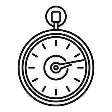 Timer counter icon outline vector. Stopwatch clock 库存插图