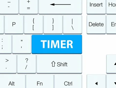 Timer cyan blue keyboard button Stock Illustration