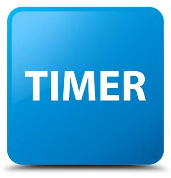Timer cyan blue square button Stock Illustration