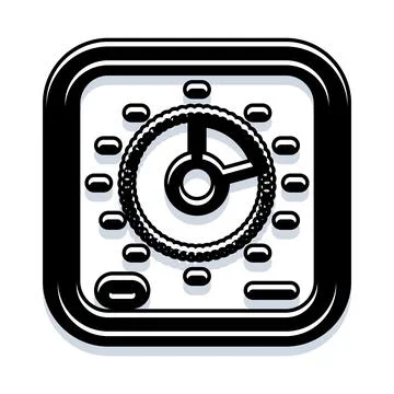 Timer dial monochrome icon for scheduling and deadlines Illustrazione stock