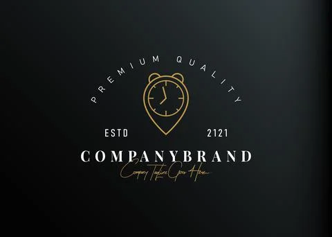 Timer distance logo design. Vector illustration of timer in location point. V Illustration