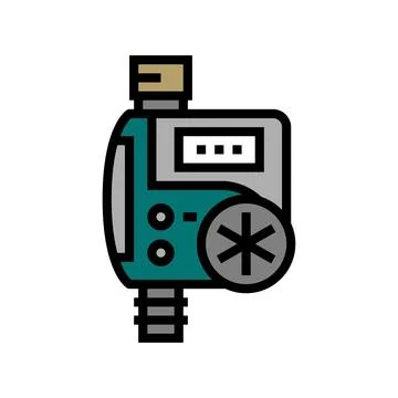 Timer drip water irrigation color icon vector illustration Stockillustratie