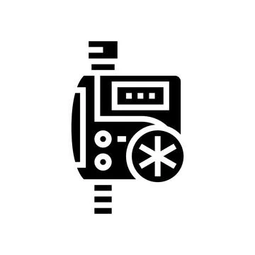 Timer drip water irrigation glyph icon vector illustration Stock Illustration