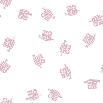 Timer drip water irrigation glyph seamless pattern Stock Illustration