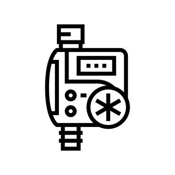 Timer drip water irrigation line icon vector illustration Stock Illustration