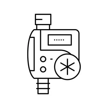 Timer drip water irrigation line icon vector illustration Stock Illustration
