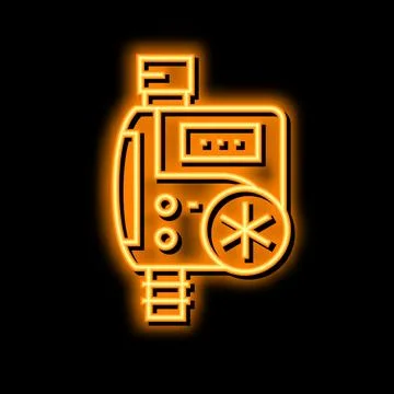 Timer drip water irrigation neon glow icon illustration Stock Illustration