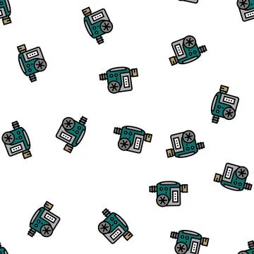 Timer drip water irrigation vector seamless pattern Stock Illustration