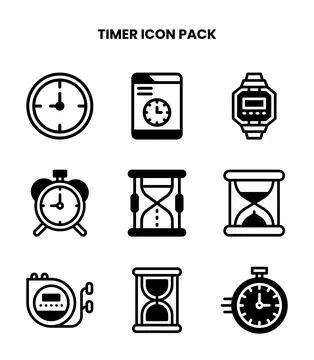 Timer DuoTone Design Icons Pack 스톡 일러스트
