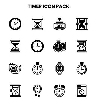 Timer DuoTone Design Icons Pack Stock Illustration