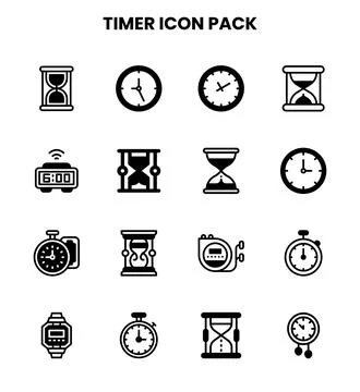 Timer DuoTone Graphics Icons Pack Stock Illustration