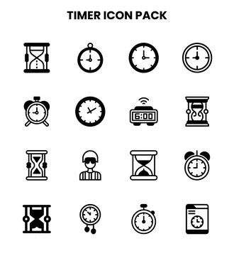 Timer DuoTone Icons Pack Stock Illustration
