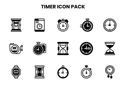 Timer DuoTone SVG Icons Pack 스톡 일러스트