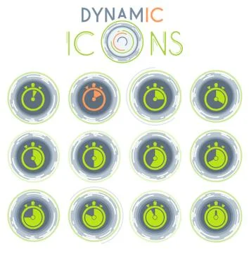 Timer dynamic icons Illustrazione stock
