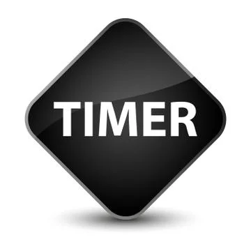 Timer elegant black diamond button Stock Illustration