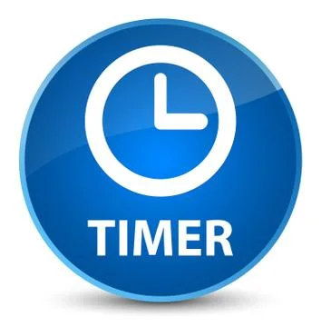 Timer elegant blue round button Stock Illustration