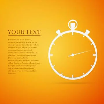 Timer flat icon on orange background. Vector Illustration Illustrazione stock