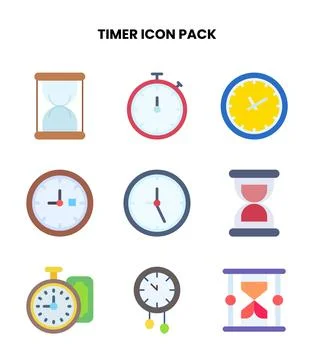 Timer Flat UI Icons Pack 스톡 일러스트