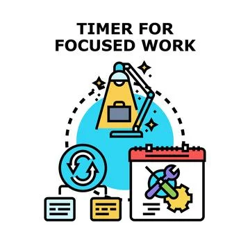 Timer for focused work concept illustration Stock Illustration