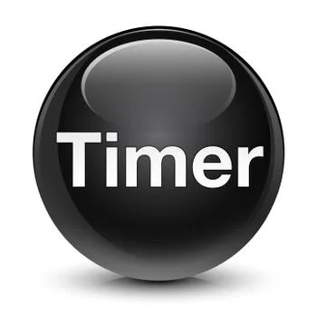 Timer glassy black round button Illustrazione stock